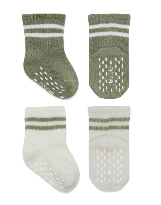 Bistyle Çemberli Kaymaz Soket Çorap 2Li BS10125 Nil Ekru