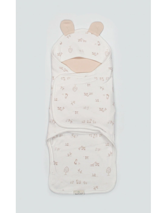 Bistyle Curly Lamb Bel Destekli Kundak 75111 Bej Mavi Ekru