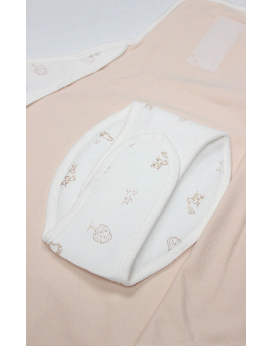 Bistyle Curly Lamb Bel Destekli Kundak 75111 Bej Mavi Ekru