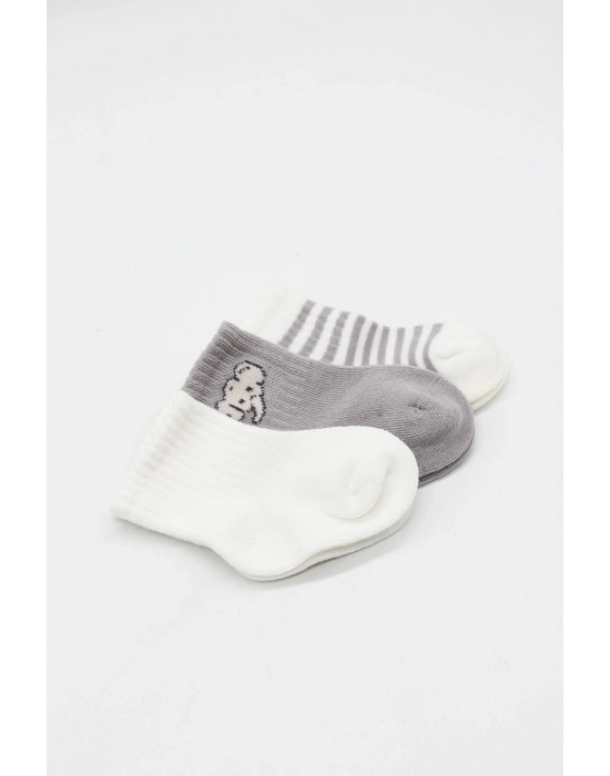 Bistyle Elephant Boy 3lü Penye Soket Çorap 10135 Ekru