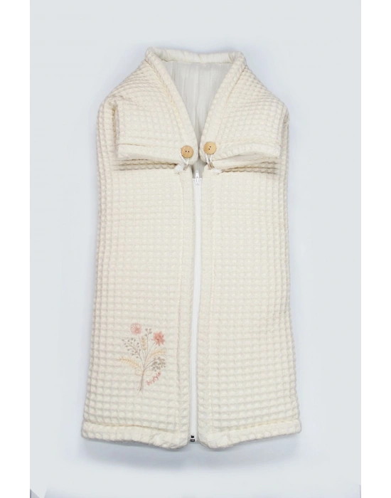 Bistyle Fermuarlı Natural Life Pike Battaniye Girl 70113 Ekru