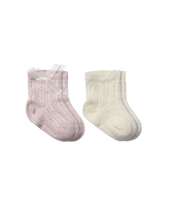 Bistyle Fiyonklu Penye Soket Çorap 2li 10149 Lila