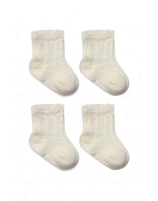 Bistyle Fiyonklu Penye Soket Çorap 2li 10150 Naturel