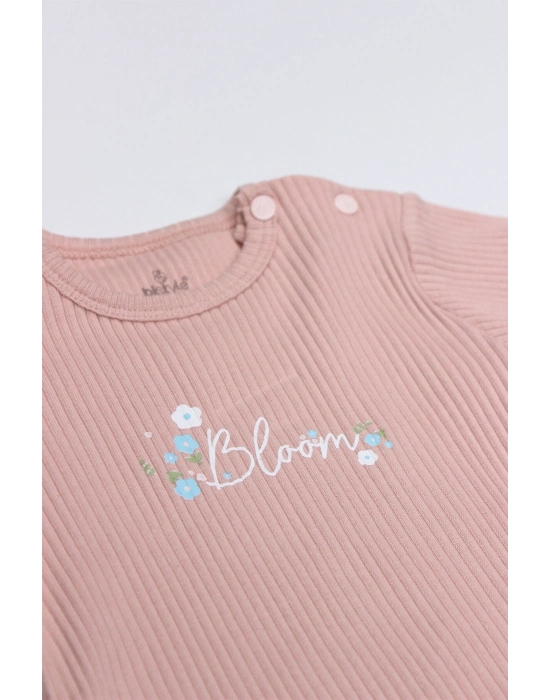 Bistyle Flying Bloom White Yarım Kol 2Li Body 17118 Ekru Gül Kurusu