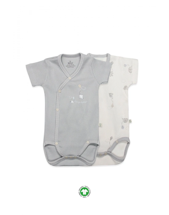 Bistyle Flying Elephant 2li Yarım Kol Badi 17117 Ekru Gri