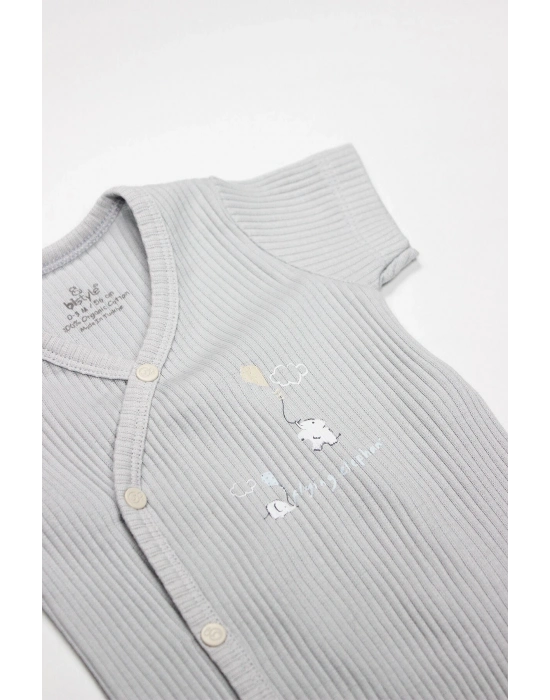 Bistyle Flying Elephant 2li Yarım Kol Badi 17117 Ekru Gri