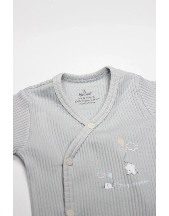 Bistyle Flying Elephant 2li Yarım Kol Badi 17117 Ekru Gri