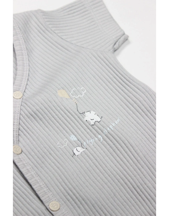 Bistyle Flying Elephant 2li Yarım Kol Badi 17117 Ekru Gri