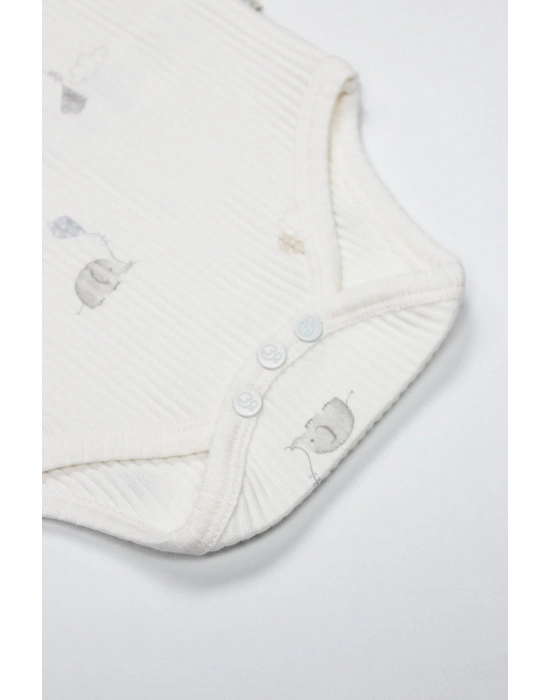Bistyle Flying Elephant Yarım Kol 2Li Body 17116 Ekru Gri