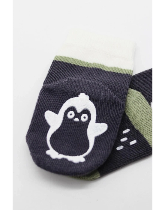 Bistyle Hayvan Figürlü Kaymaz Erkek Soket Çorap 2Li BS10119 Antrasit