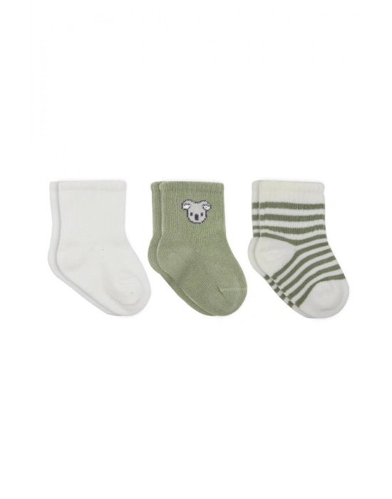 Bistyle Koala Boy 3lü Penye Soket Çorap 10133 Ekru