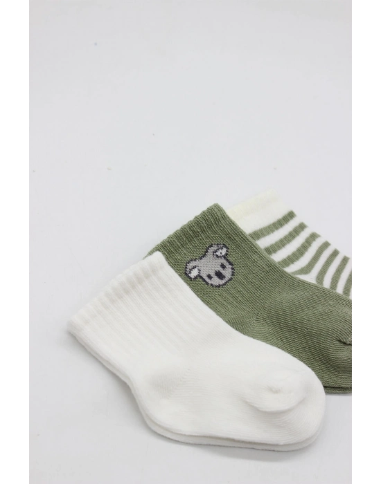 Bistyle Koala Boy 3lü Penye Soket Çorap 10133 Ekru