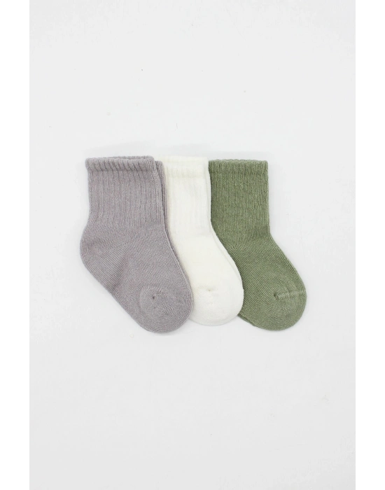 Bistyle Koala Boy 3lü Penye Soket Çorap 10133 Gri