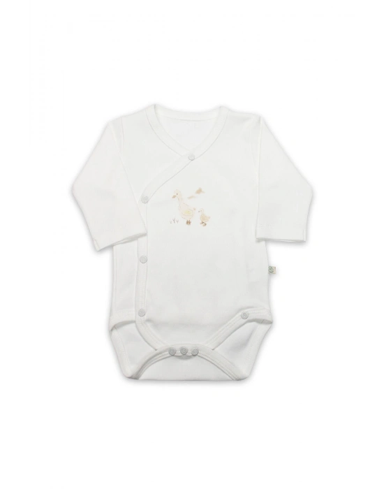 Bistyle Kruvaze  Body Uzun Kol Welcome Baby Duck 17108 Sarı