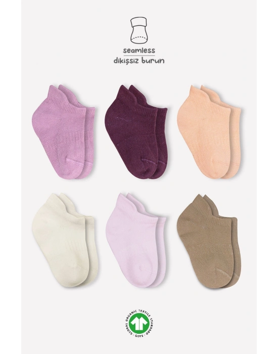 Bistyle Mix Penye Sneakers Çorap 6Lı BS20101M Gül Kurusu