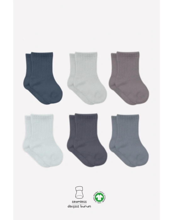 Bistyle Mix Penye Soket Çorap 6Lı BS10101M Antrasit