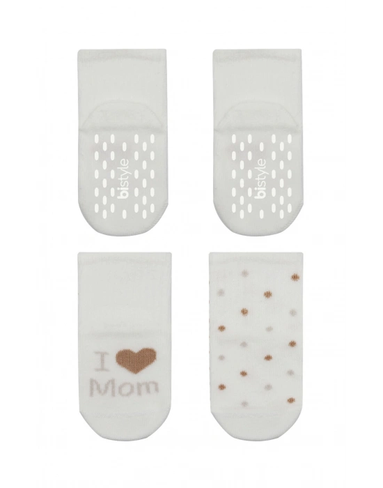 Bistyle Mom Dad Penye Kaymaz Soket Çorap 2li 10147 Puan Mom