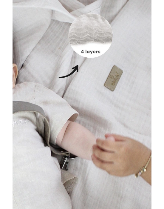 Bistyle Müslin Battaniye 120x120 Cm 70101 Taş