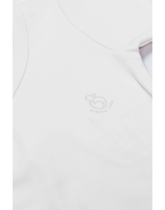 Bistyle Organik Natural Basic Style Kruvaze Uzun Kol Body BS17102 Beyaz