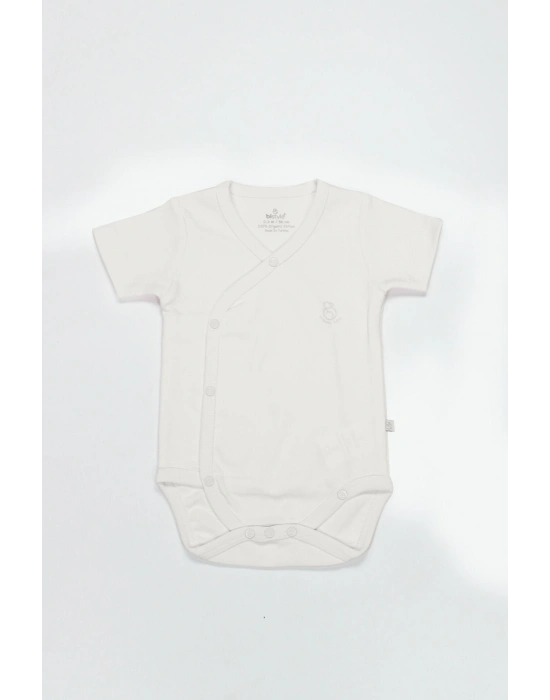 Bistyle Organik Natural Basic Style Kruvaze Yarım Kol Body BS17101 Ekru