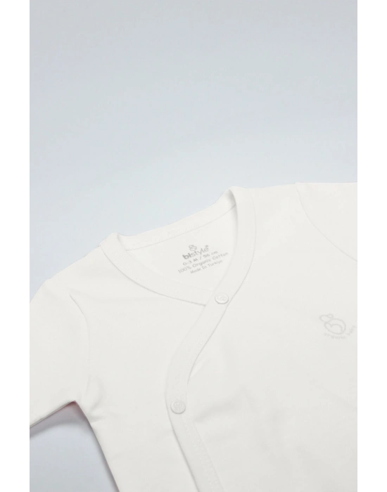 Bistyle Organik Natural Basic Style Kruvaze Yarım Kol Body BS17101 Ekru