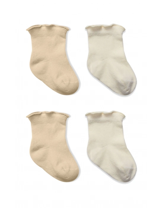 Bistyle Overlok Style Penye Soket Çorap 2li 10153 Bej