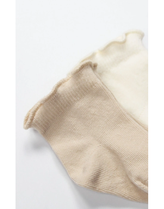 Bistyle Overlok Style Penye Soket Çorap 2li 10153 Bej