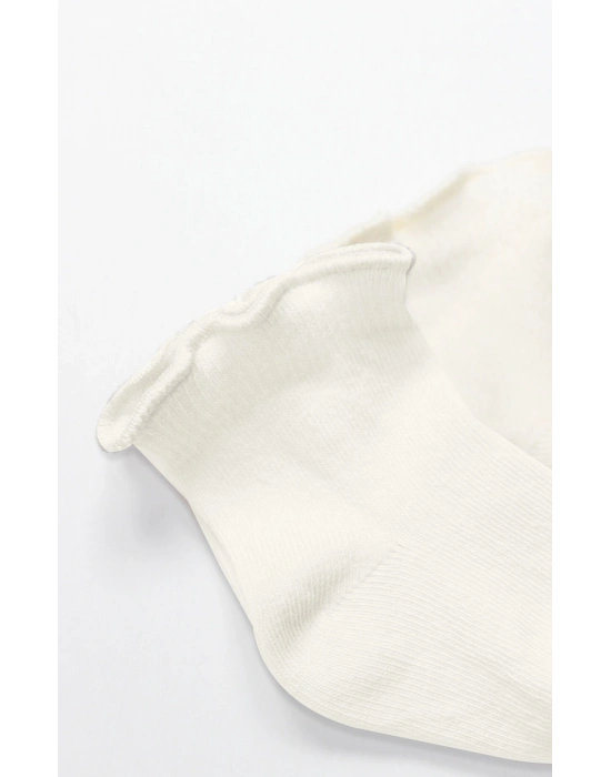 Bistyle Overlok Style Penye Soket Çorap 2li 10153 Ekru