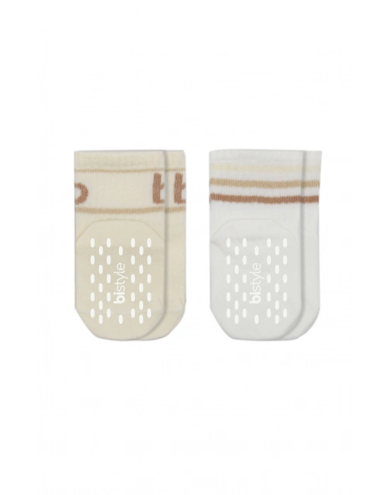 Bistyle Penye Kaymaz Soket Çorap 2li 10144 Bej Ekru