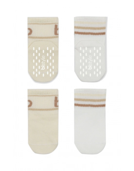 Bistyle Penye Kaymaz Soket Çorap 2li 10144 Bej Ekru