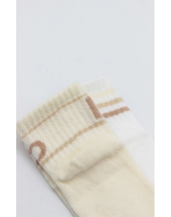 Bistyle Penye Kaymaz Soket Çorap 2li 10144 Bej Ekru