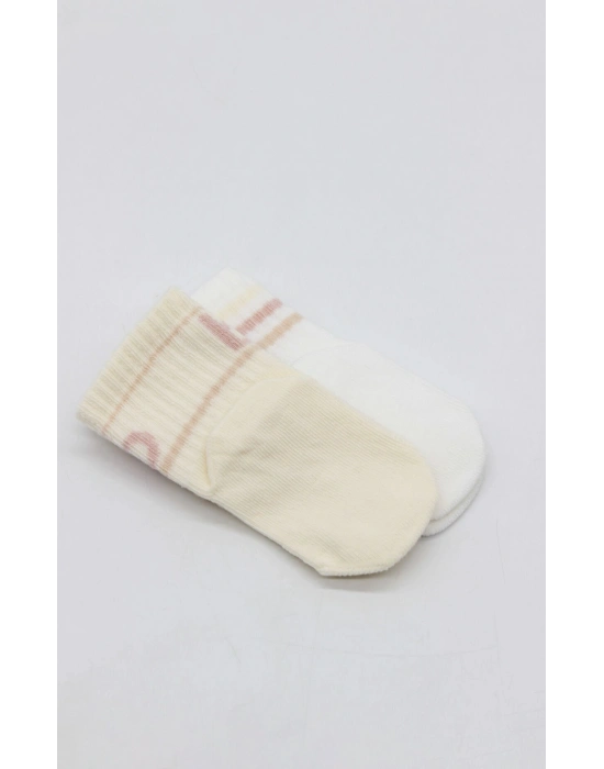 Bistyle Penye Kaymaz Soket Çorap 2li 10144 Pudra Ekru
