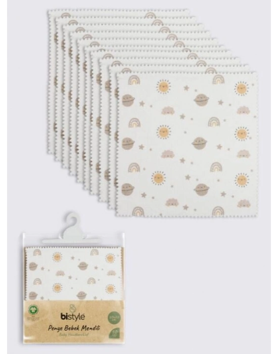 Bistyle Planet 20x20 10Lu Penye Mendil 90164 Ekru