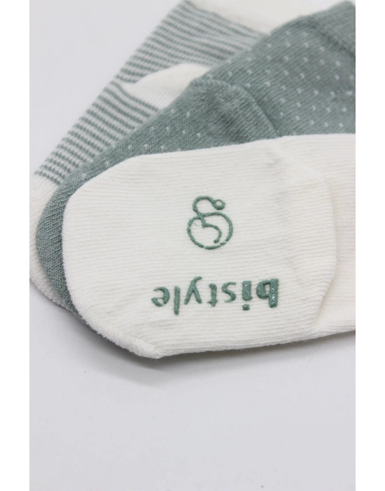 Bistyle Puanlı Kaymaz Penye Soket Çorap 3Lü BS10108 Nil