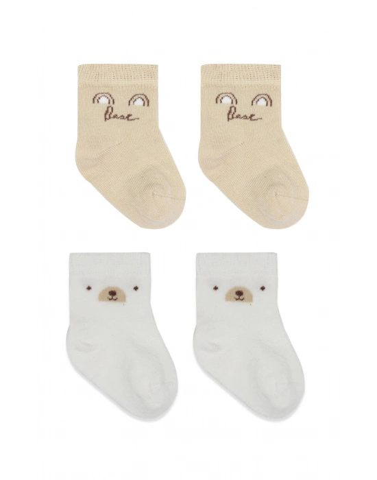 Bistyle So Bear Penye Soket Çorap 2li 10142 Bej Ekru