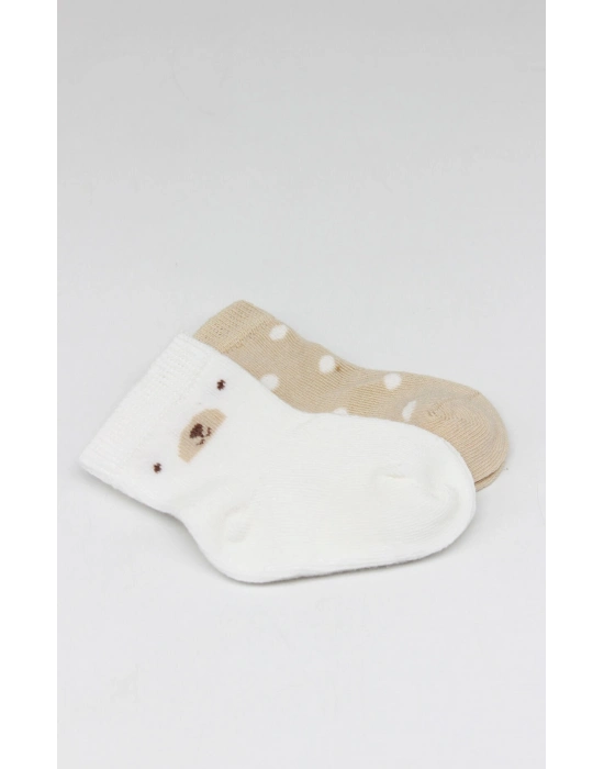 Bistyle So Bear Penye Soket Çorap 2li 10142 Ekru Bej