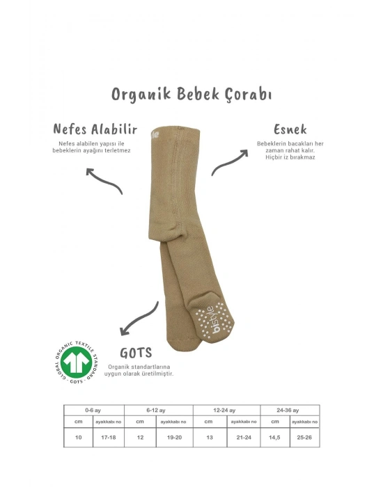 Bistyle Tekli Kaymaz Mix Havlu Külotlu Çorap 50501 Bej