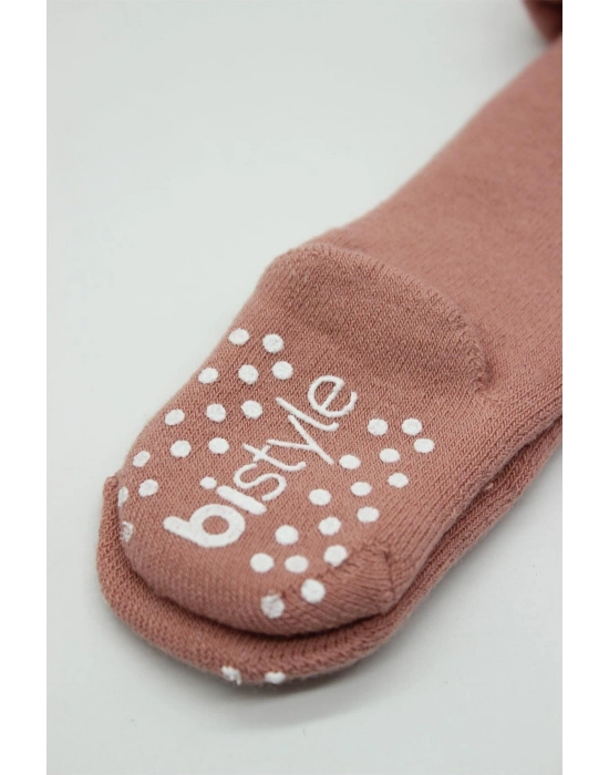 Bistyle Tekli Kaymaz Mix Havlu Külotlu Çorap BS50501M Pudra