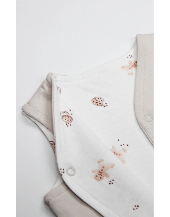 Bistyle Yelek Çift Taraflı Cookies Make Happy 18111 Ekru