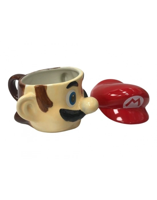 Bıyıklı Adam Tasarımlı Seramik Kapaklı Kupa Bardak