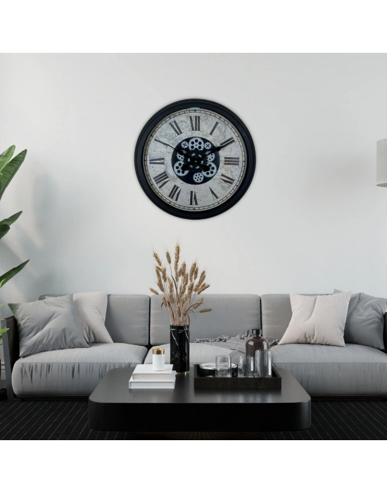 ® Black Atlas Series 60 Cm Çarklı Duvar Saati