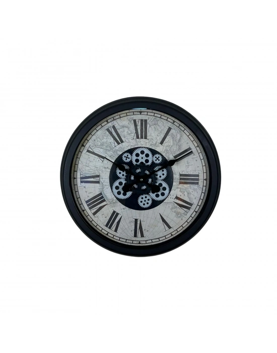 ® Black Atlas Series 60 Cm Çarklı Duvar Saati