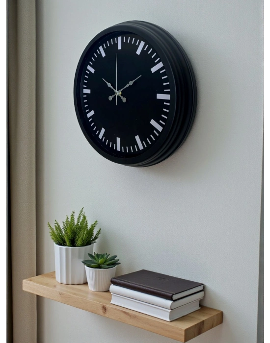 ® Black Baseline 40 Cm Metal Duvar Saati