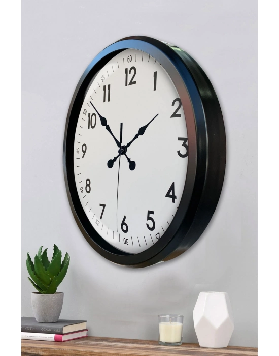 ® Black Classic 52 Cm Metal Modern Ve Şık Duvar Saati