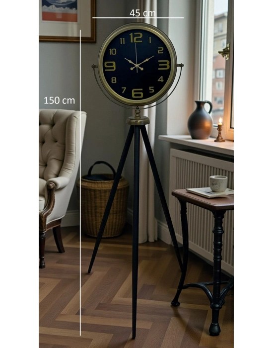 ® Black Noble Eskitme Tripod Ayaklı Saat