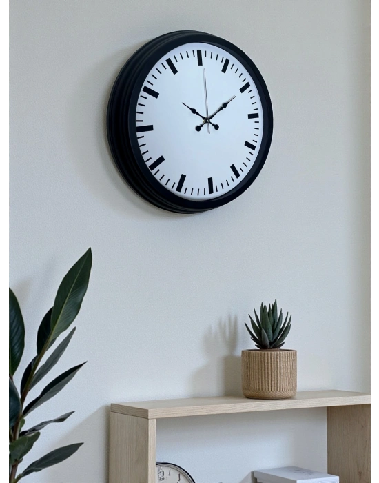 ® Black & White Baseline 40 Cm Metal Duvar Saati