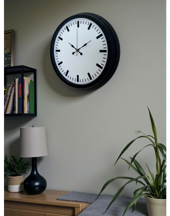 ® Black & White Baseline 40 Cm Metal Duvar Saati