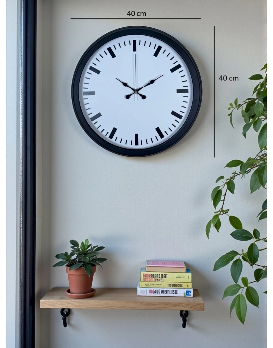 ® Black & White Baseline 40 Cm Metal Duvar Saati
