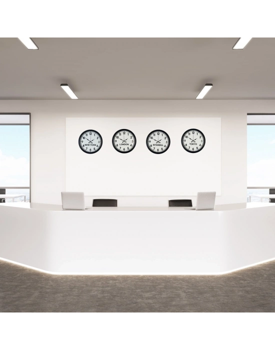 BlackLine 4’lü 36 cm Dünya Saati Seti