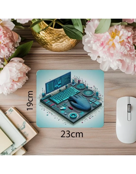 Blinking Işıklı Eski PC Mousepad - 19x23 cm 2 mm Dikdörtgen İthal Baskılı Mouse Pad